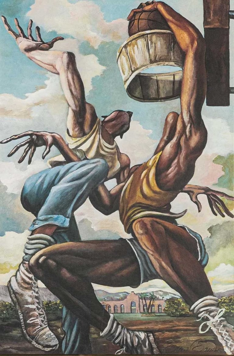 Gallery of Lovely Things: Enrie Barnes painting name Olympic Basketball