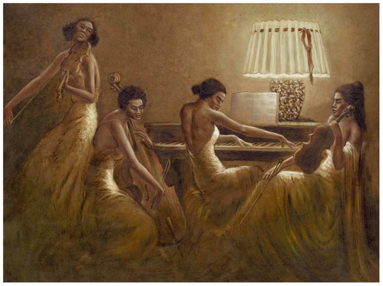 Gallery of Lovely Things: Hulis Mavruk painting name Sisters Song