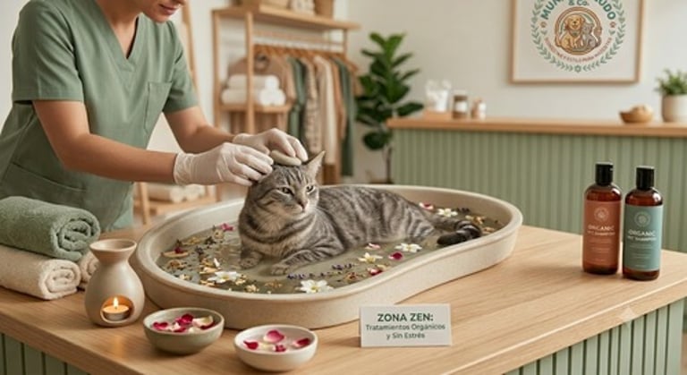 Gato en servicio de SPA