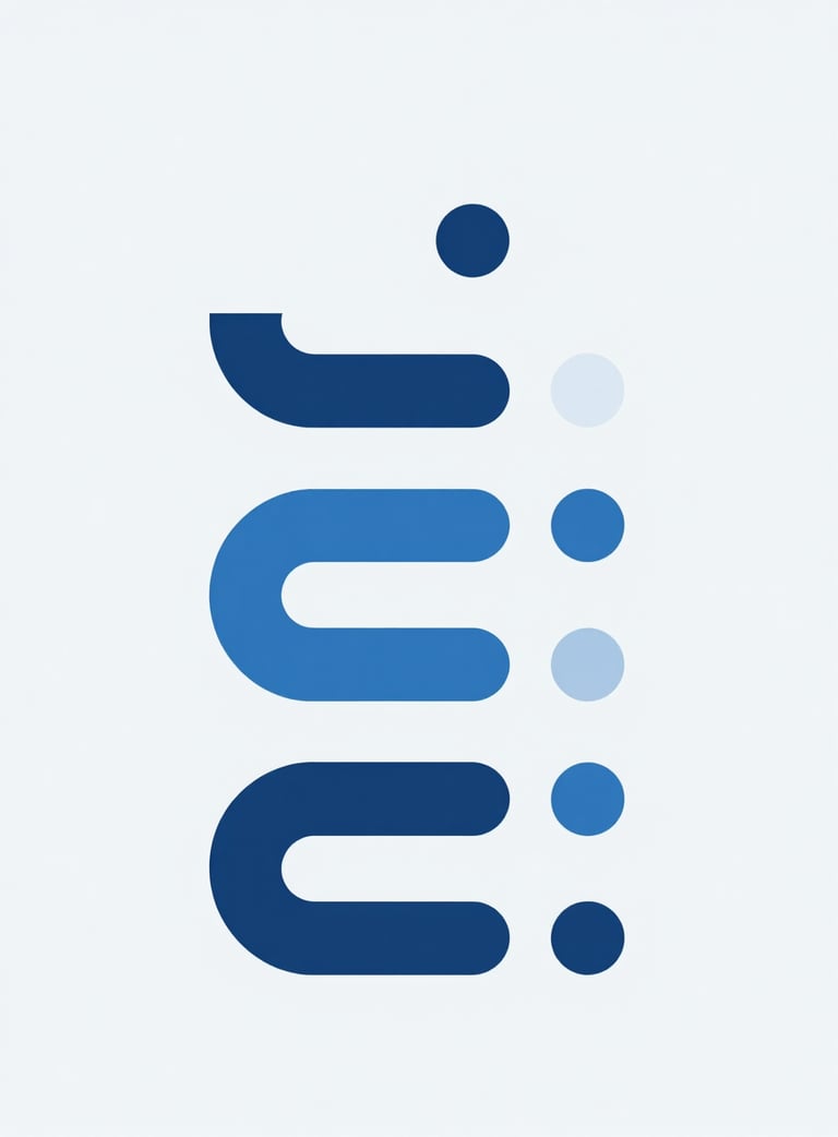 A minimalist, abstract graphic representing efficiency and motion, using geometric shapes in #3B607D and #8AA4BC, set against a clean #F1F4F8 background. Reflects technical expertise and industrial precision.