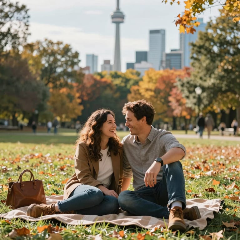 A couple sitting together, smiling as they share their love story on a cozy couch.