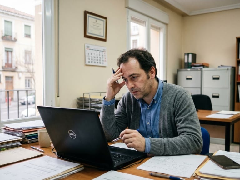 Empresario gestionando el día a día operativo de su empresa