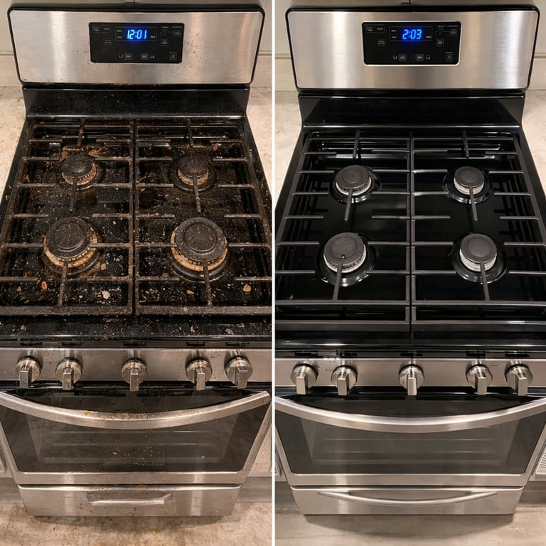 MC Cleaning Services before and after stove cleaning san diego cleaning
