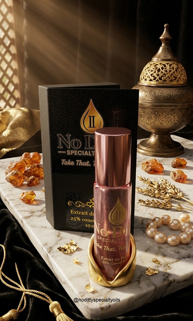 No Ditty Specialty Oil 25% Extrait de Parfum and Jojoba Oil Roll-on bottle and packaging