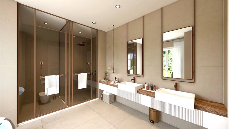 FaynZa, Salle de bain espacé pour couple avec double lavabo