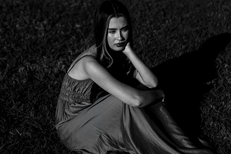 Black and white Portrait Photography by In a Blink Studio with high contrast