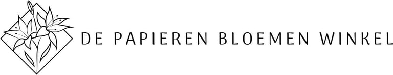 De papieren bloemenwinkel logo