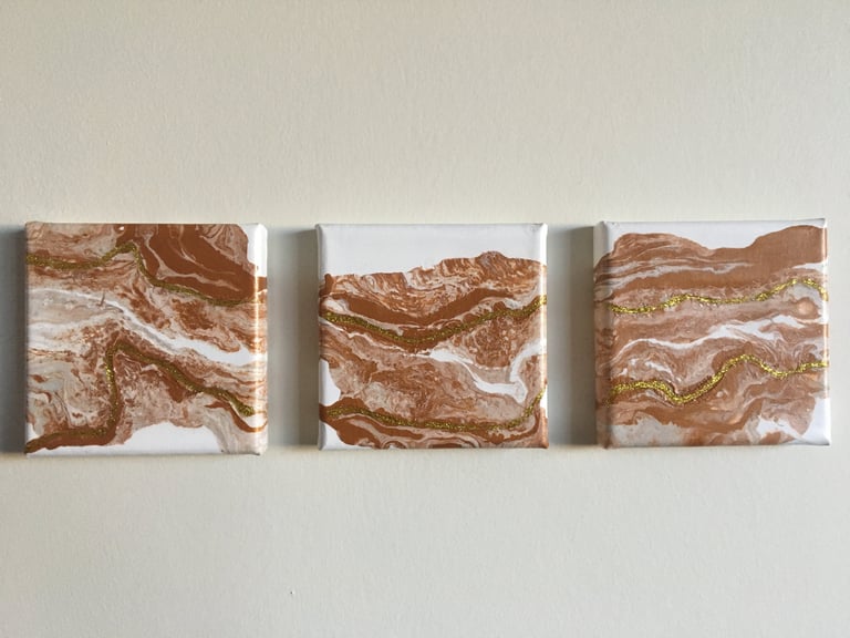 3 piece acrylic pour painting set