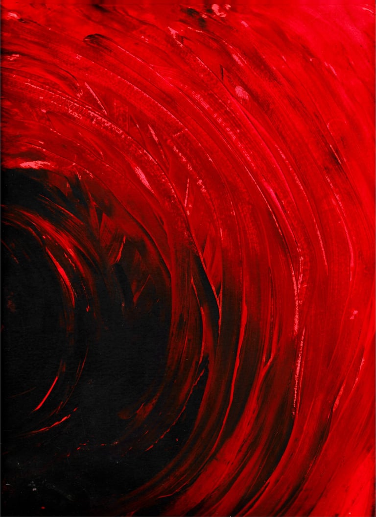red and black high contrast abstract finger painting