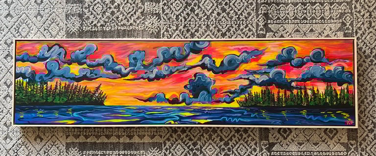 Katie Painting clouds 