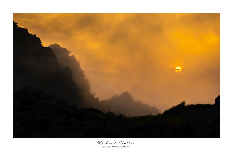 Coucher de soleil sur le Caroux
