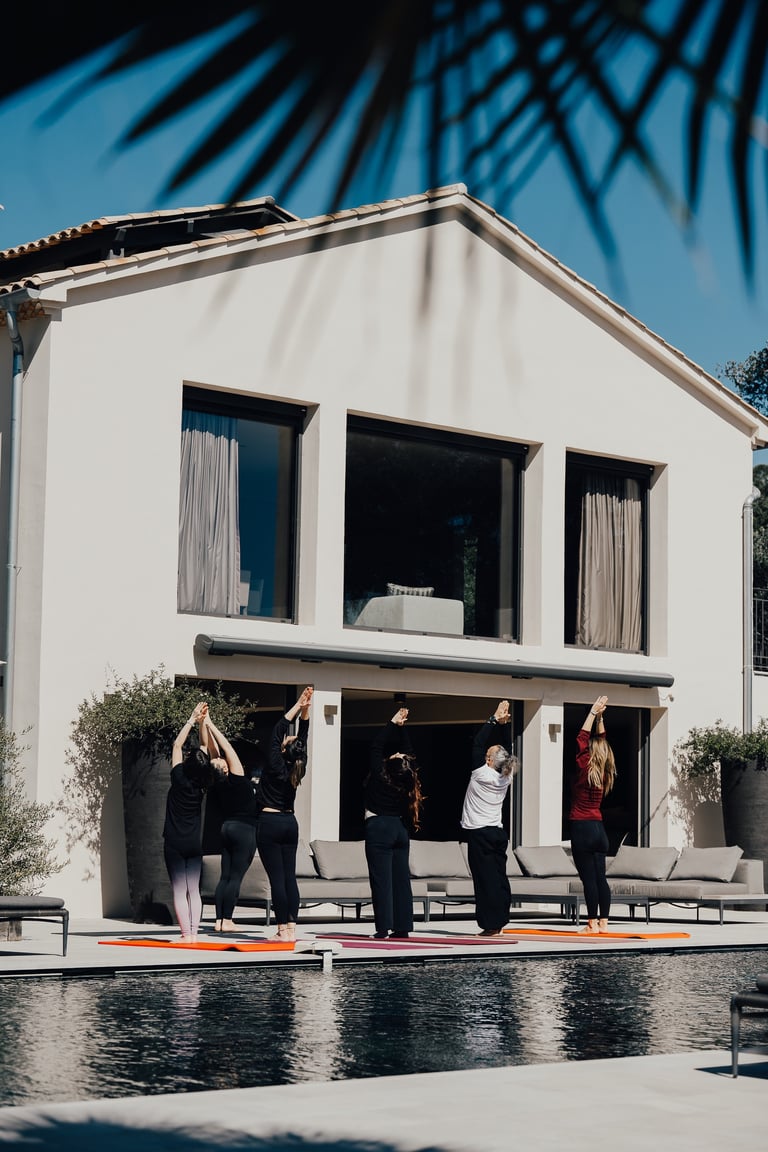 Seance yoga à la villa Louise