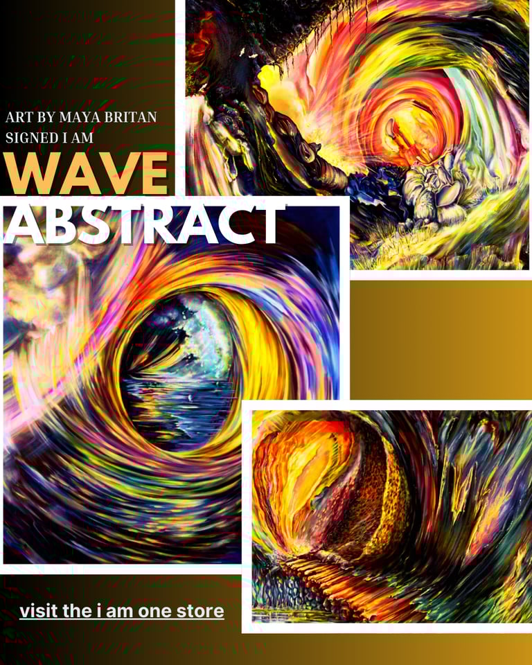 Abstract art prints with white border series by Maya Britan I Am One ART