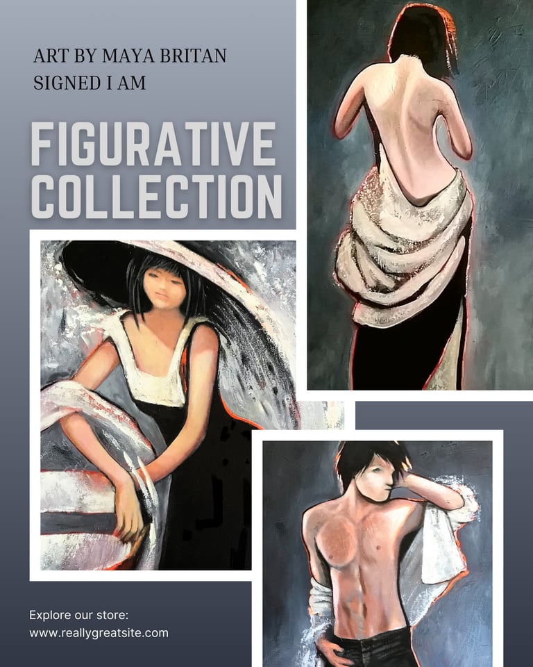 Figurative art prints with white border series by Maya Britan I Am One ART