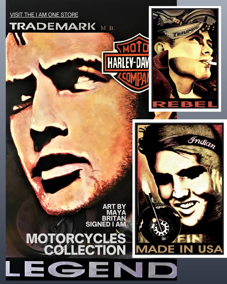 American Icons portraits prints with white border series by Maya Britan I Am One ART