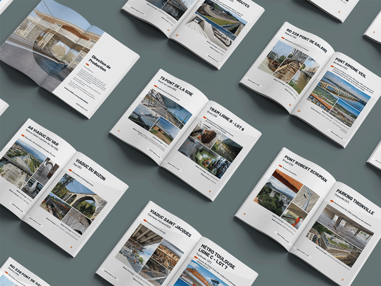 Brochure print moderne - mise en page par graphiste freelance Rennes