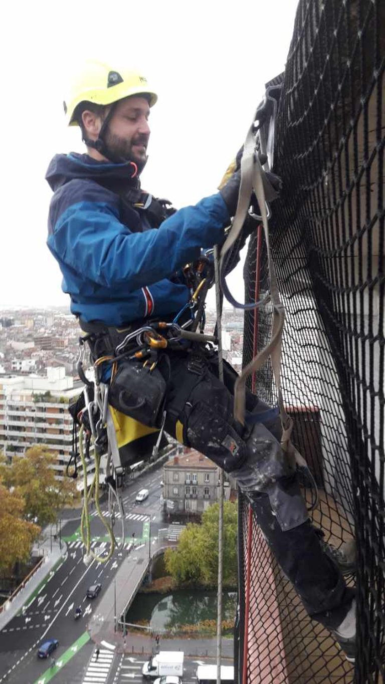 Yohann, cordiste et gérant de la société Cordaxis (34)