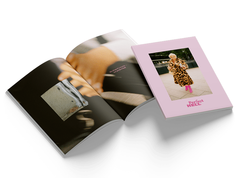 Print zine spread for the HUF x Kodak event Perfect HELL™