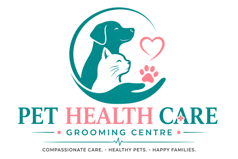Pet healthcare & grooming center logo