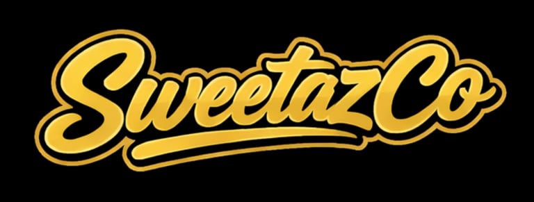 Sweetaz Co Party Hire new website logo in black and white.