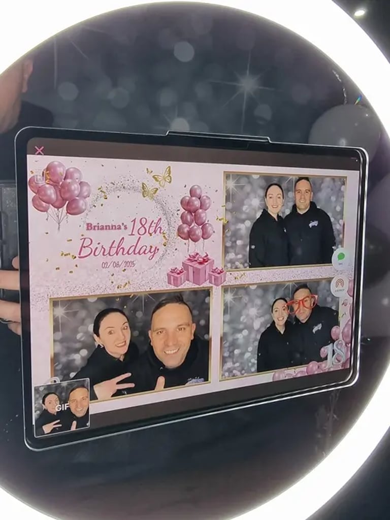 Photo Booth setup for a 18th Birthday in Mountcotton, Redlands - party hire by SweetAz Co.