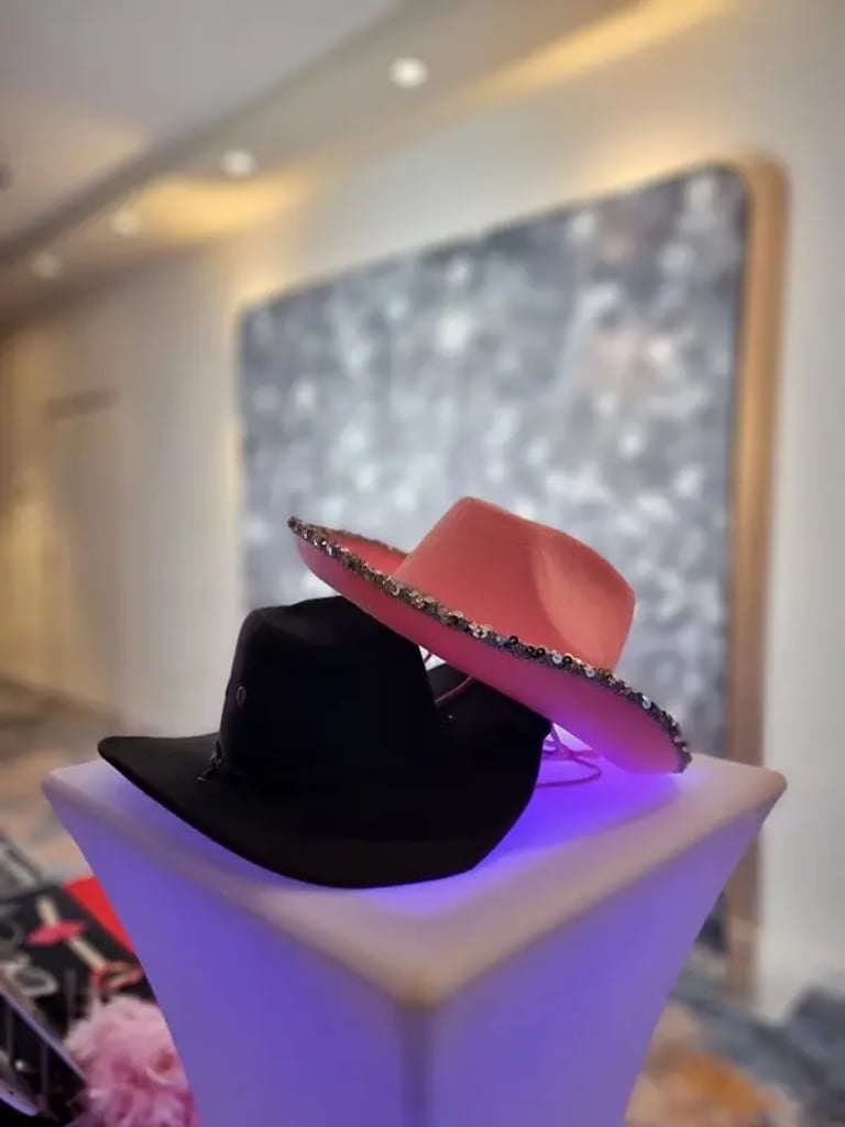 Photo Booth Hat Props at a Wedding Reception in Currumbin, Gold Coast - party hire by SweetAz Co.