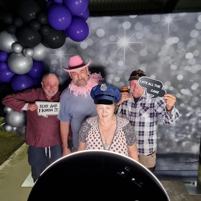 Photo Booth setup for a Silver Sixtieth in Wishart, Brisbane - party hire by SweetAz Co.