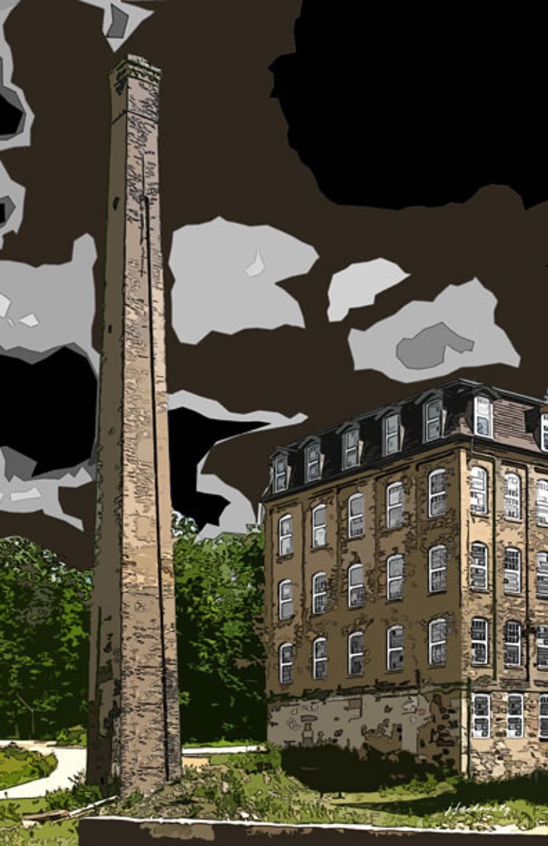 Penmans No. 1 Mill chimney 7334