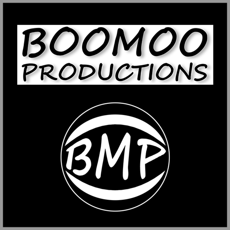 BooMoo Productions rectangle and circle logo. Created by Comprehensive Creations.