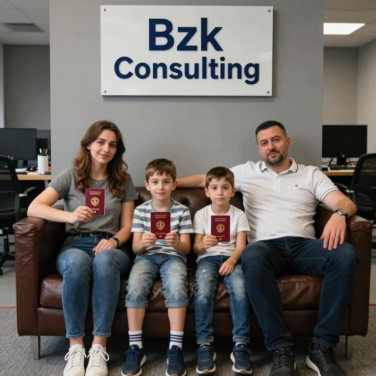 A group of diverse workers happily collaborating in a modern workspace.