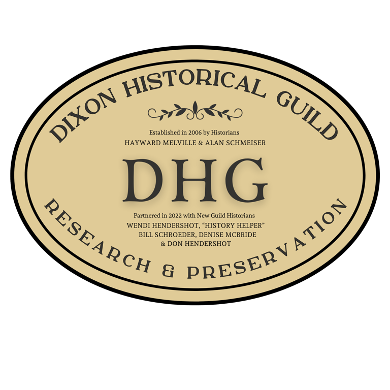Dixon Historical Guild founded by Hayward Melville and Pliney logo