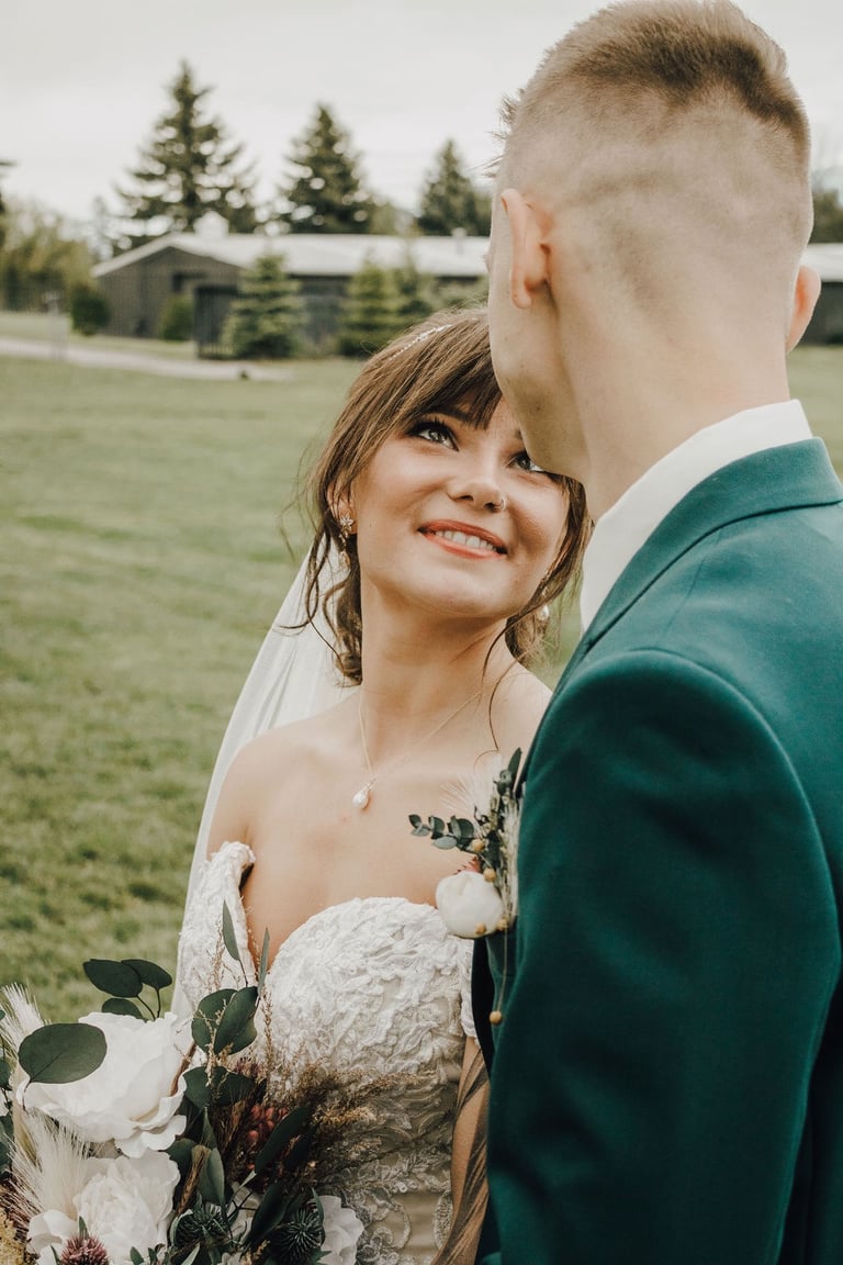 bride and groom portrait