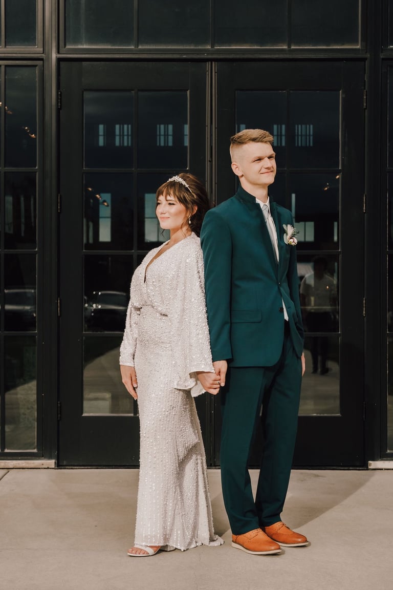 bride and groom portrait, Snowline Acres