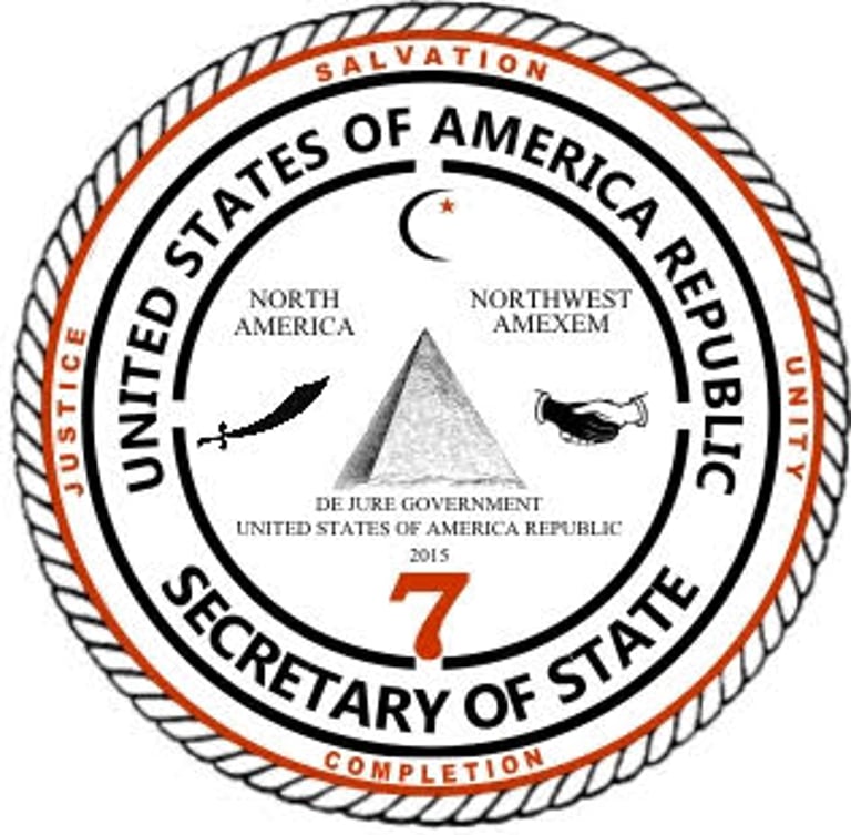 UNITED STATES OF AMERICA REPUBLIC SECRETARY OF STATE logo