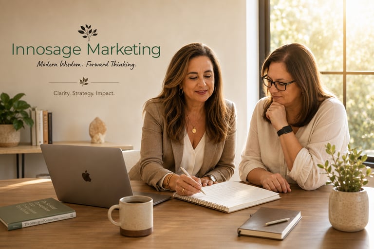 Innosage Marketing Founder working with Client
