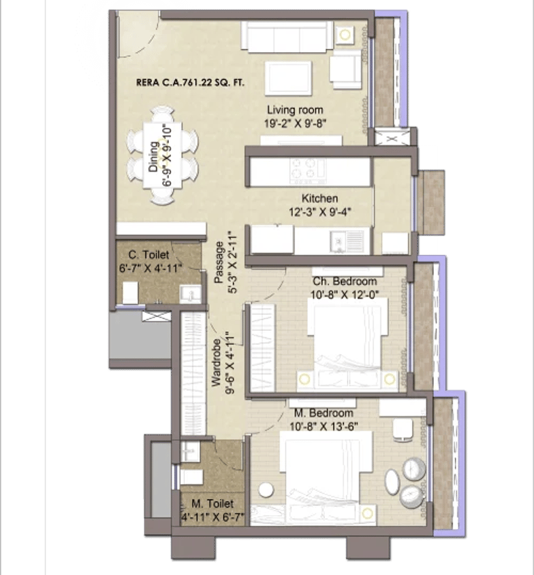 FLOOR PLAN VIHANG AVAANA MIRA ROAD EAST, VIHANG AHEAD, AVAANA, VINAY NAGAR, MIRA ROAD EAST