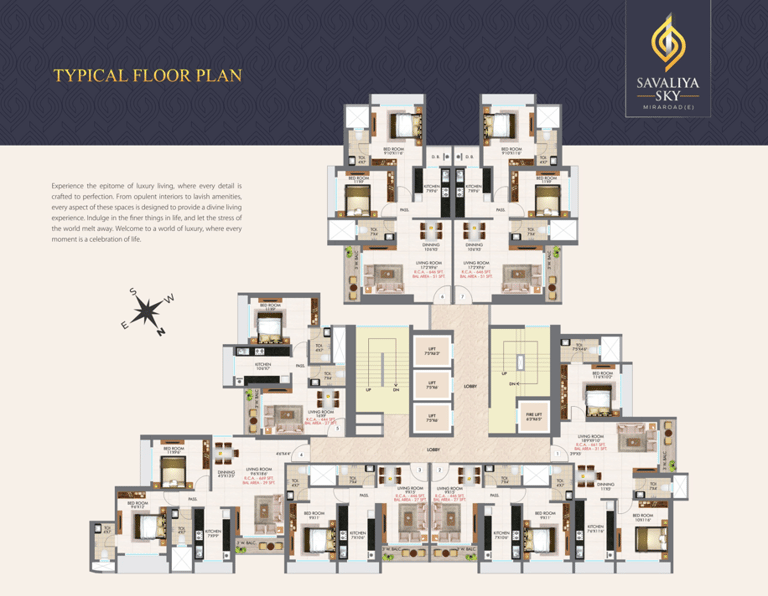 Floor Plans Savaliya Sky Mira Road East, Savaliya Sky Kanakia, Savaliya Sky Mira Road E