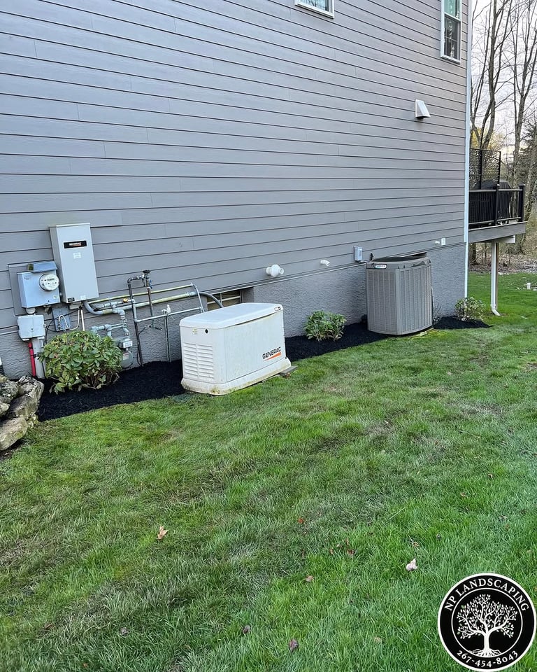 excellent landscaping and hardscaping of grass, stones and trees by NP Landscaping