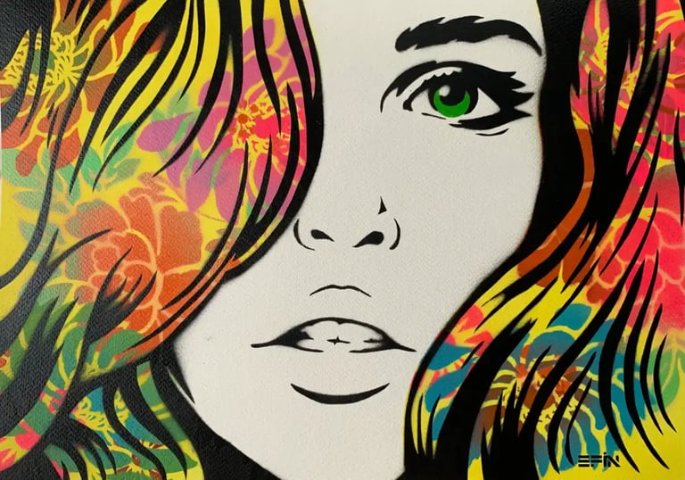 Efin womans portrait multi-colour