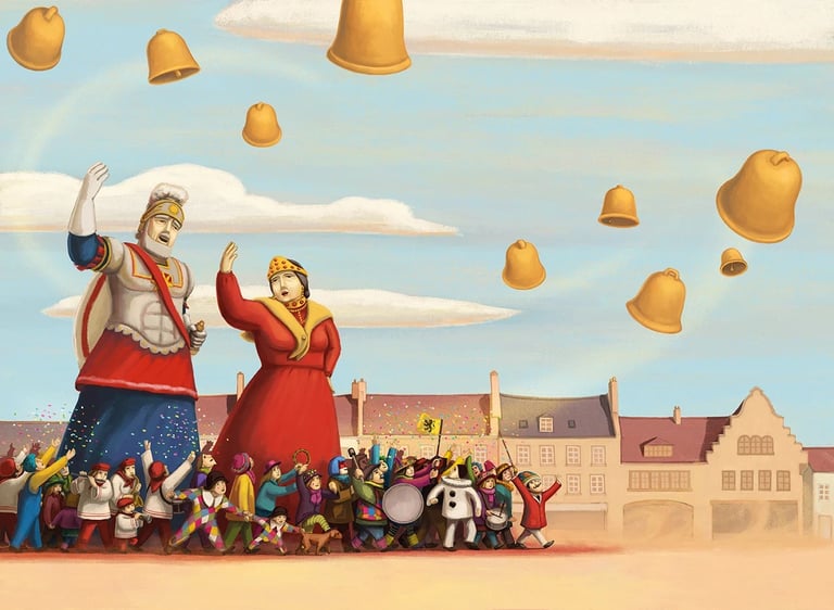 Dansez Vieux Geants Défilé Carnaval Réveilleur REUZ PAPA REUZ MAMA