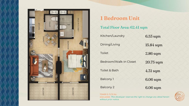 1-Bedroom Unit Floor Plan
