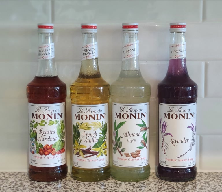 hazelnut vanilla lavender almond monin syrup product review