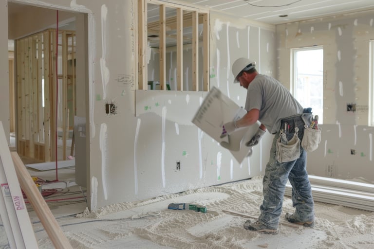 Pose de cloisons intérieures pour restructuration d'espaces à Toulon.