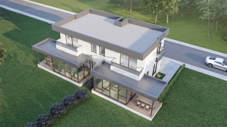 Muğla'nın Bodrum ilçesinde içerisinde at çiftliği ve müstakil evlerin bulunduğu inşaat projesi.