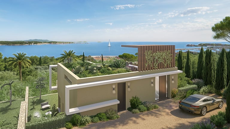 La perspective 3D d'une villa de luxe réalisée par un décorateur d'intérieur à Toulon