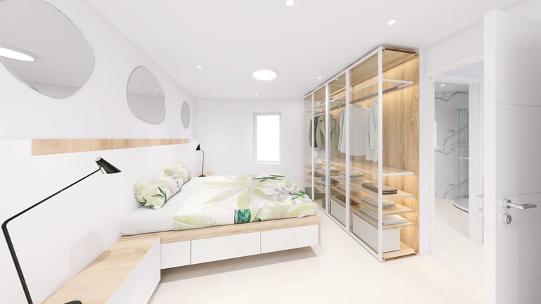 Chambre parentale en vue 3D – Architecture immersive PACA