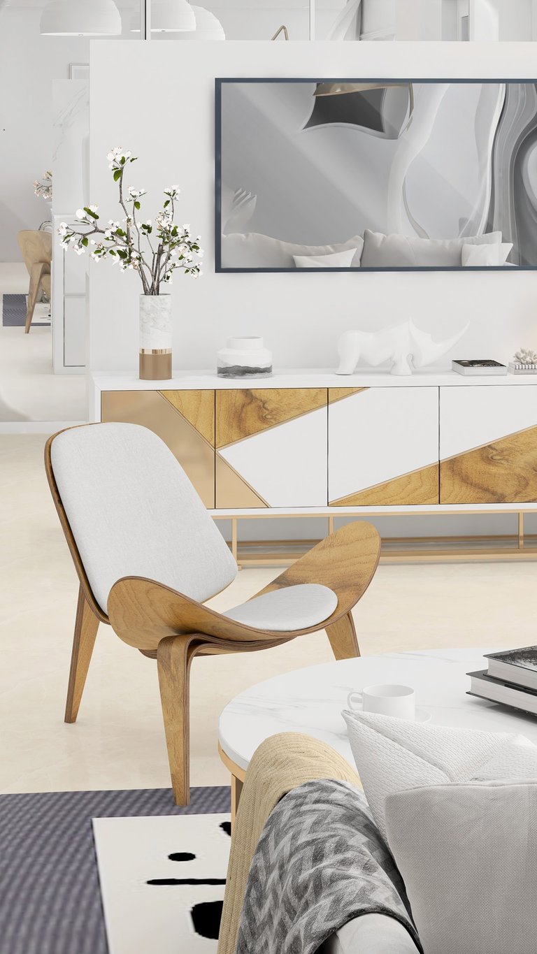 Visualisation 3D séjour Les Issambres, aménagement par un décorateur.