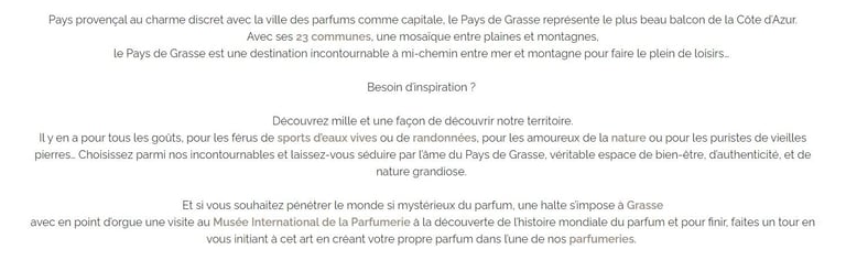 presentation tourisme Grasse Var