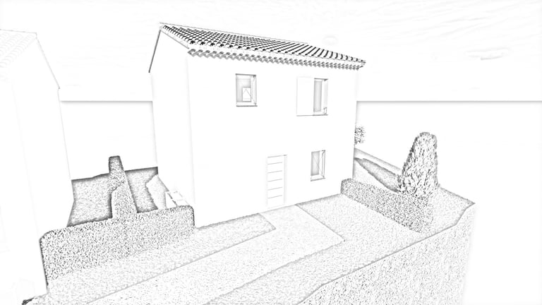 Perspective 3D villa A en mode croquis - Cadre de vie privilégié à Saint-Mandrier