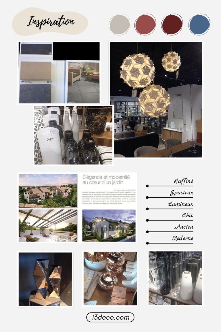 Mobilier et décoration pour projet de duplex à Toulon, mélange de matériaux nobles, finitions brillantes et touches basques.